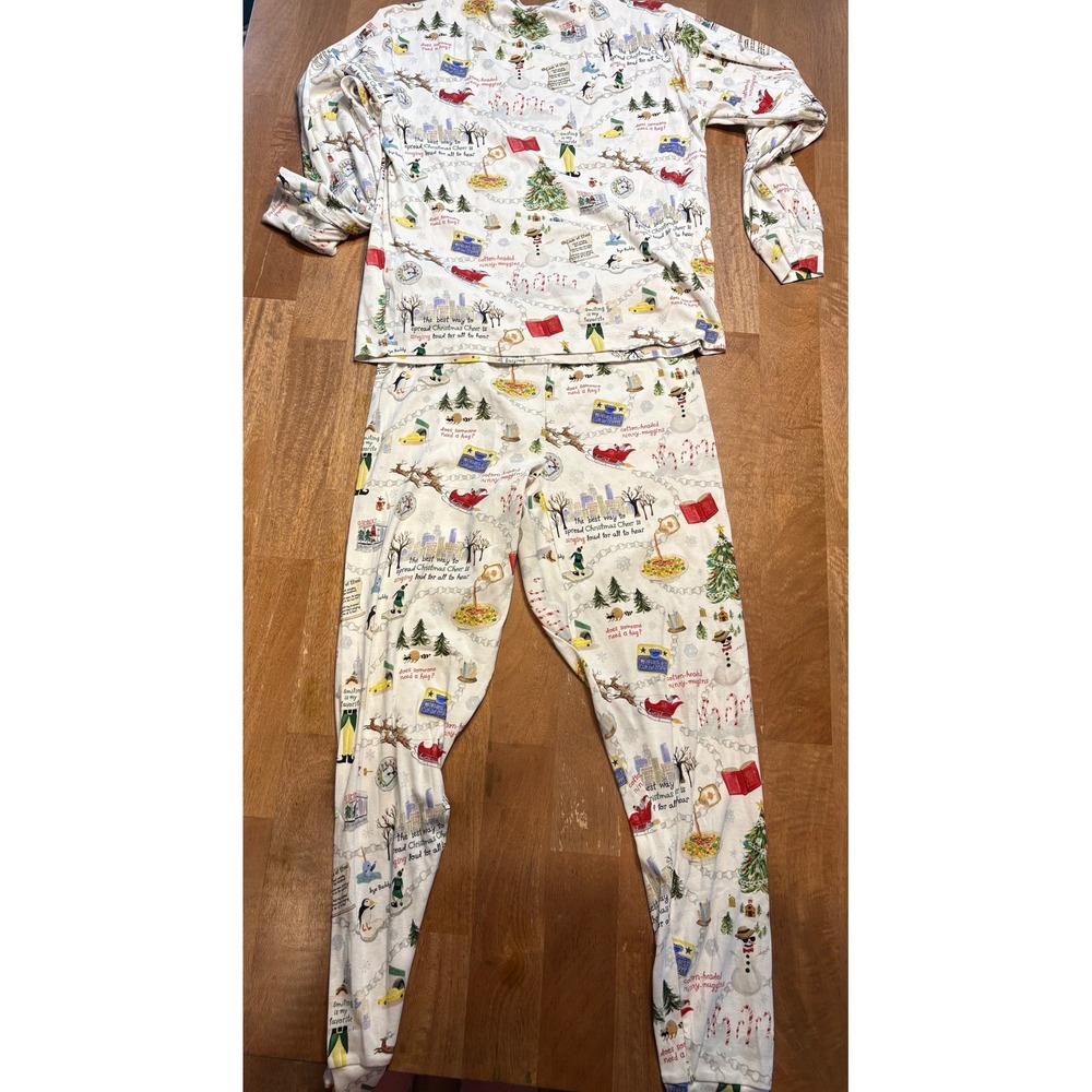 Pottery Barn Kids ELF The Movie Buddy Adult Large Pajama Set Tight Fit Christmas
